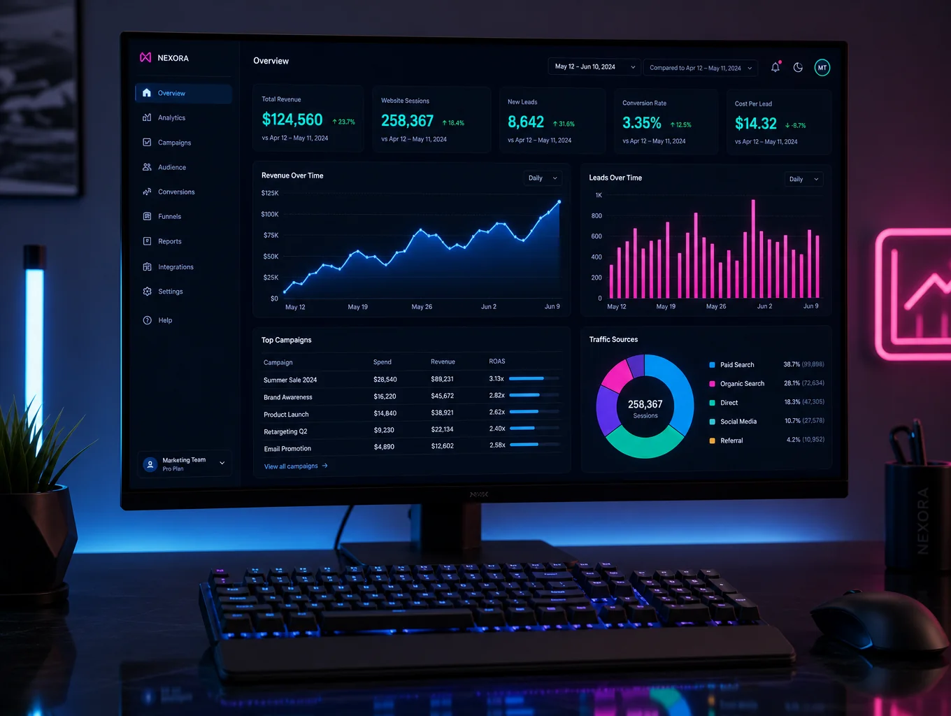 Growth analytics dashboard overview